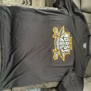 Champion Black Tee with Yellow and Gray Graphic